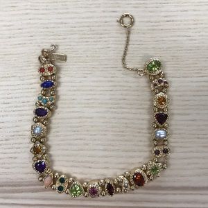 14k gold and jeweled bracelet